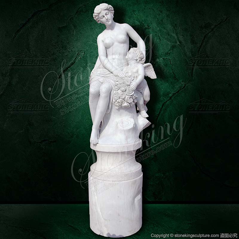Marble Classical Greek Sculpture of Life Size Venus and Cupid Statue for garden home decor for sale 
