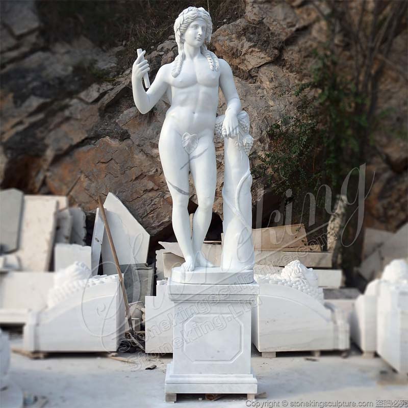  Hand Carved Greek God of Wine Dionysus Marble Statue for gardens decor 