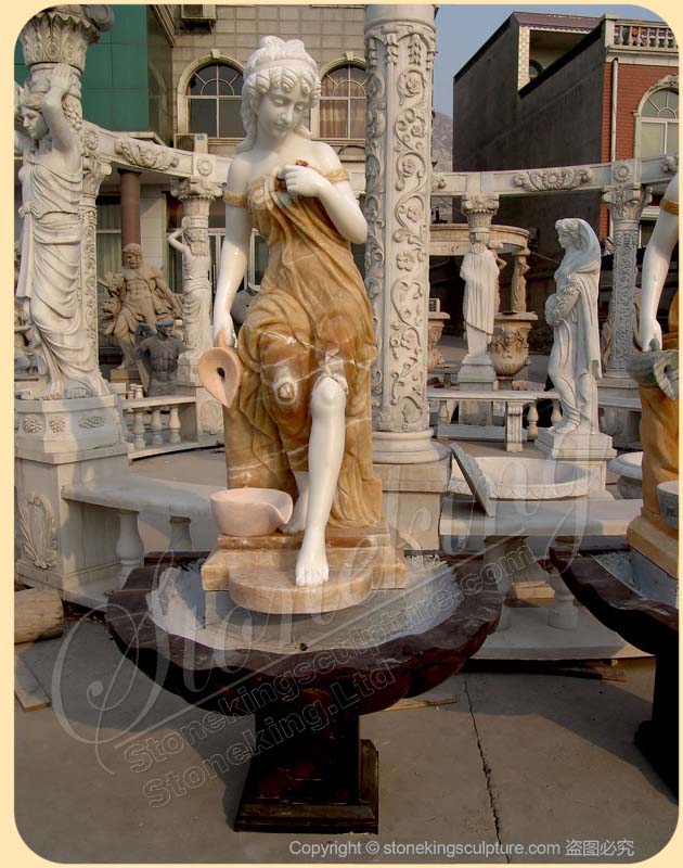 Factory Supply Marble Female Statue Water Fountain for Outdoor or Indoor SK-10269