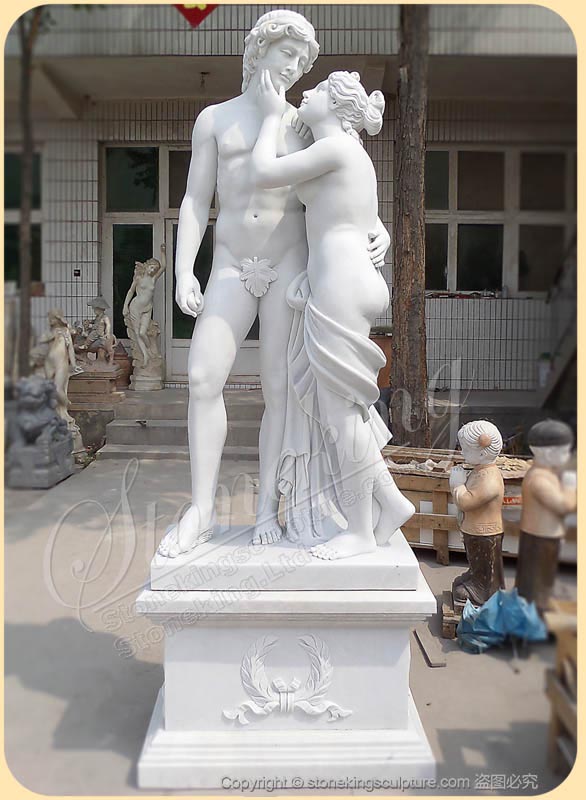 Factory Supply Classical Venus and Adonis Marble Statue for park SK-10258