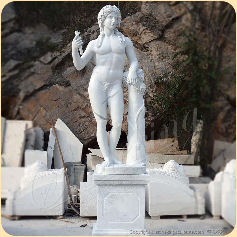 Hand Carved Greek God of Wine Dionysus Marble Statue for gardens decor SK-10257