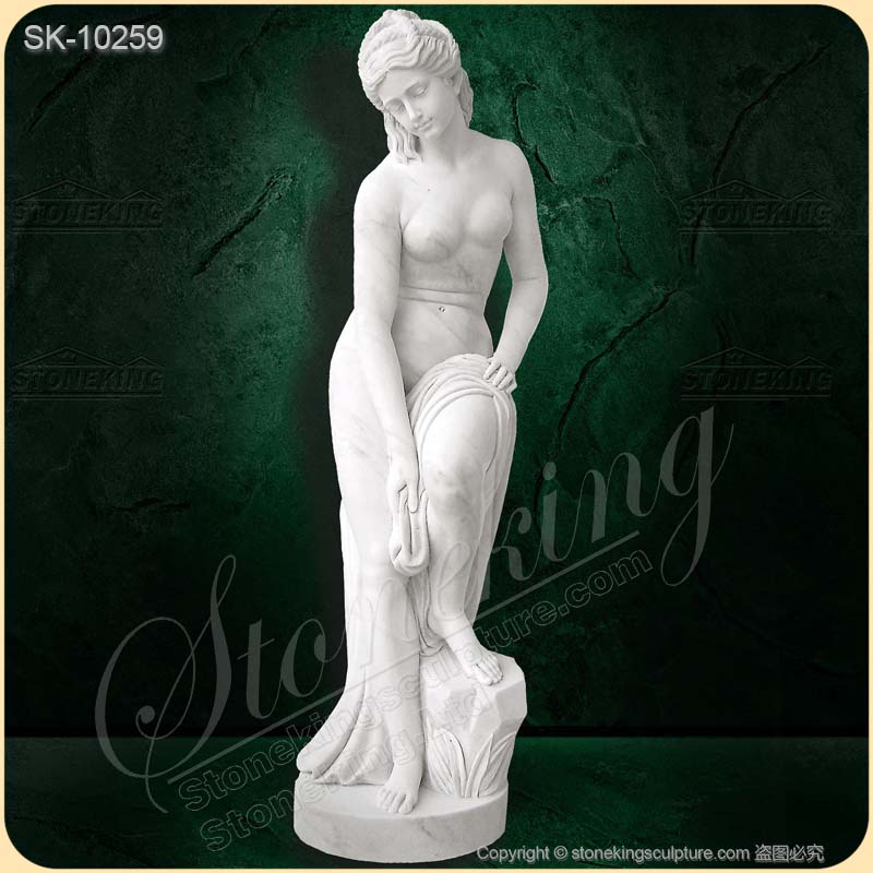 Manufacture Goddess Venus Bathing Natural Marble Statue for yard and home decor