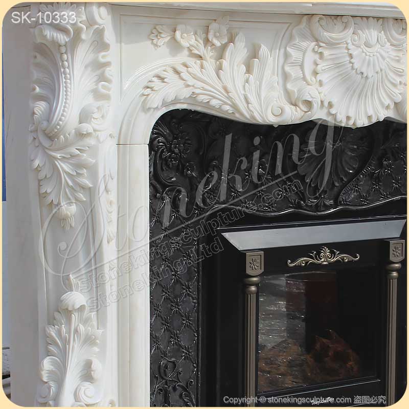 Manufacturer Solid White Marble French Country Fireplace Mantel Ideas for Interior Decoration