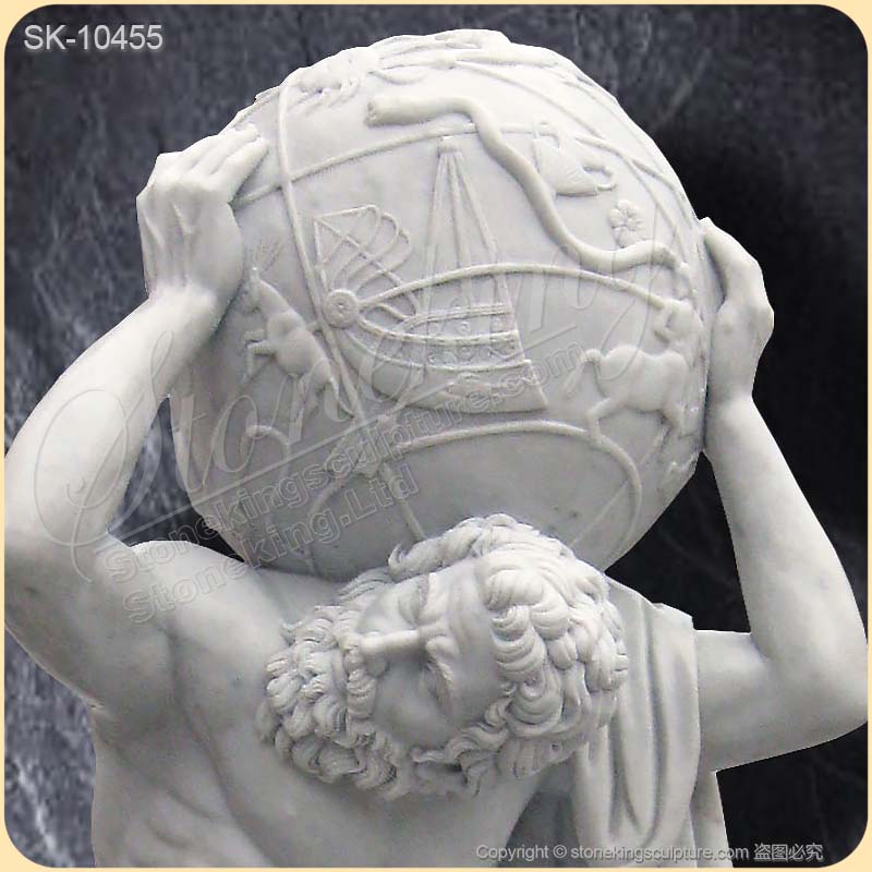 Famous Marble Greek Titan Atlas Statue Holding the World for outdoor garden decoration for sale