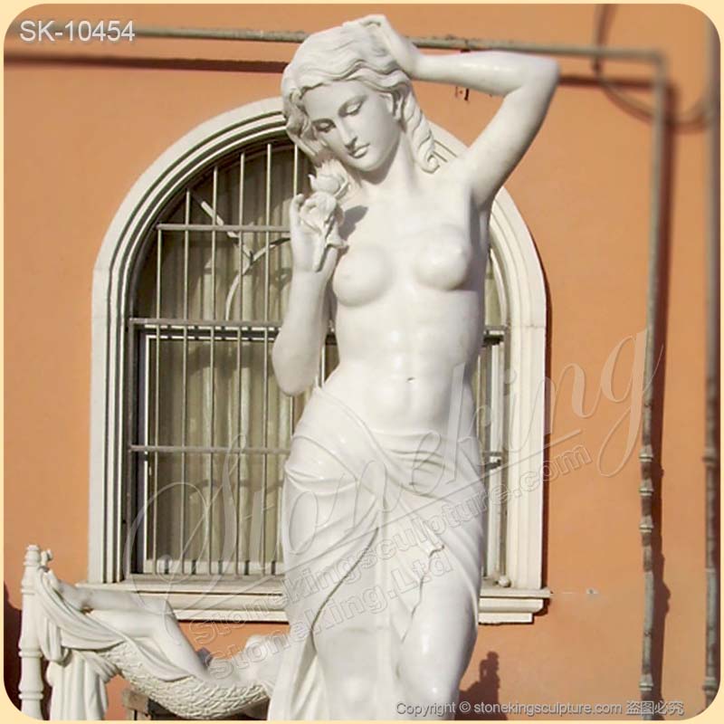 Best Hand Carved Life Size White Marble Nude Female Statue for outdoor garden decor for sale