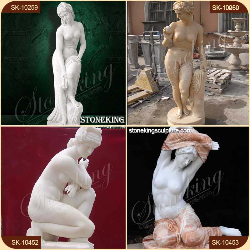Best Hand Carved Life Size White Marble Nude Female Statue for outdoor garden decor for sale