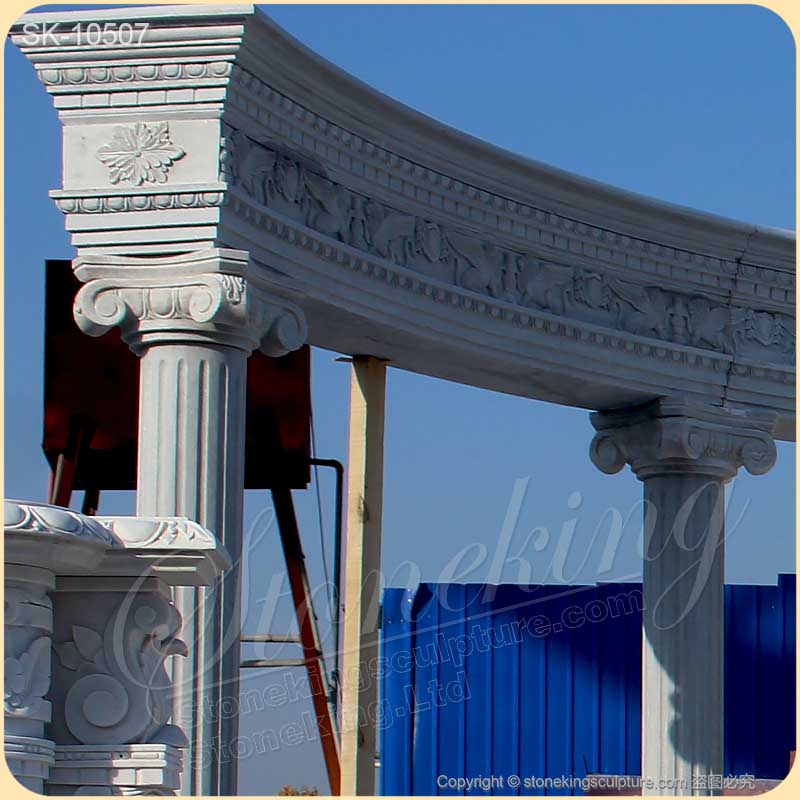 Classical White Marble Large Gazebo Pavillion with Columns for outdoor garden landscape for sale