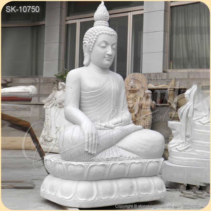 Wholesale Hand Carved White Marble Outdoor Buddha Statue for Garden and Home Decor