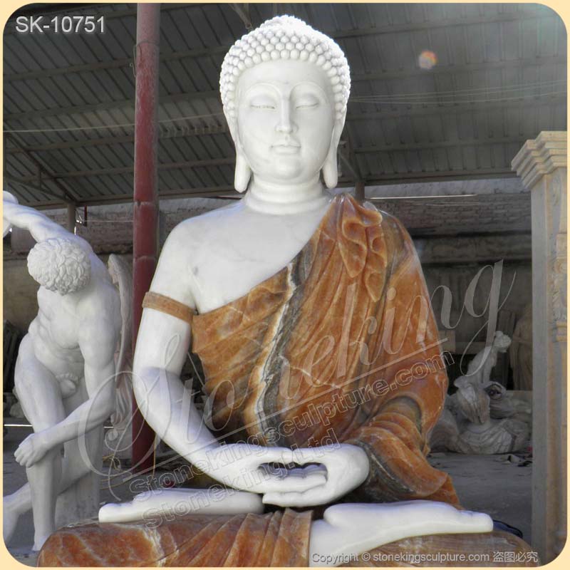 High Quality Outdoor Solid Marble Meditation Sitting Buddha Statue for Garden and Home Decor for sale