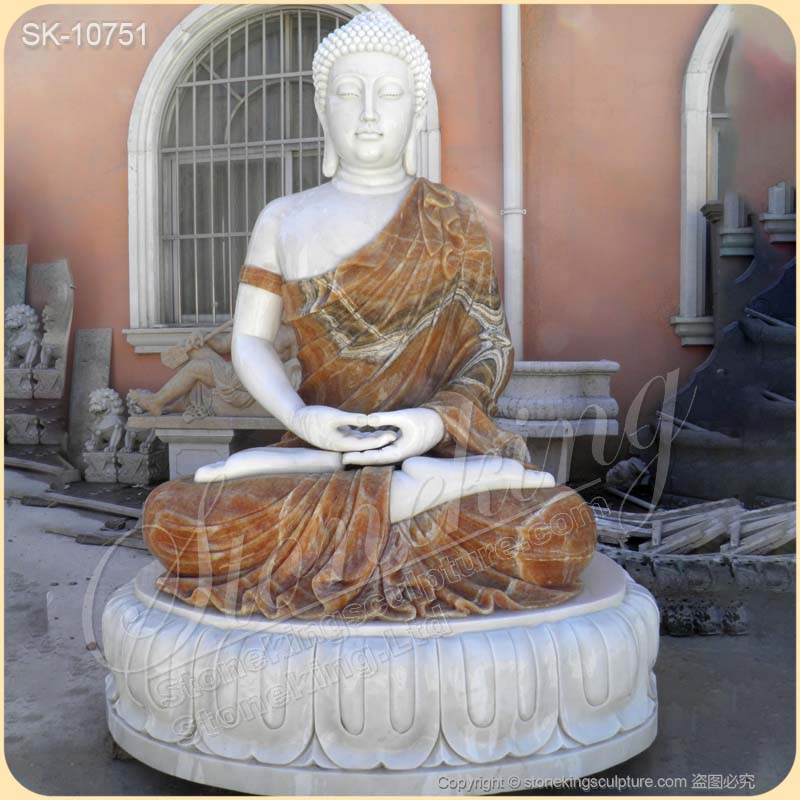 High Quality Outdoor Solid Marble Meditation Sitting Buddha Statue for Garden and Home Decor for sale