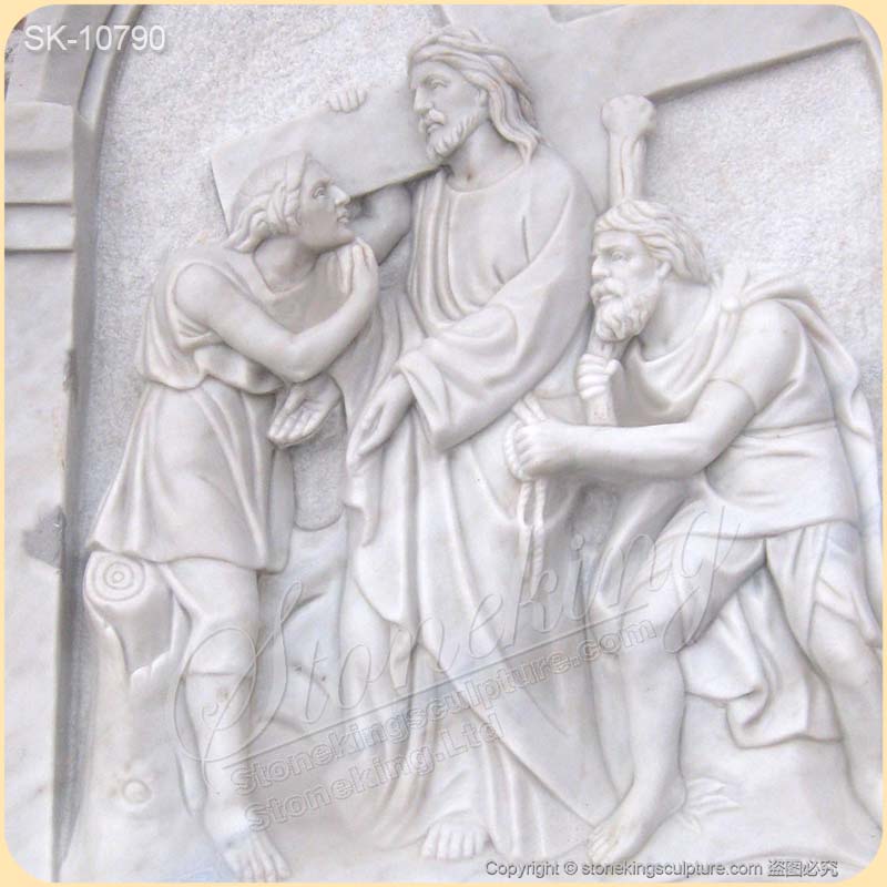 Factory Supplier Marble Religious Bas Relief Sculpture of Stations of the Cross for Church for sale