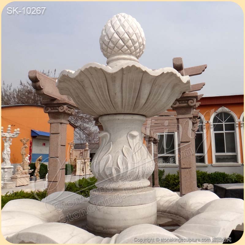 Outdoor Large White Marble 3 Tier Garden Fountain for Landscaping for sale