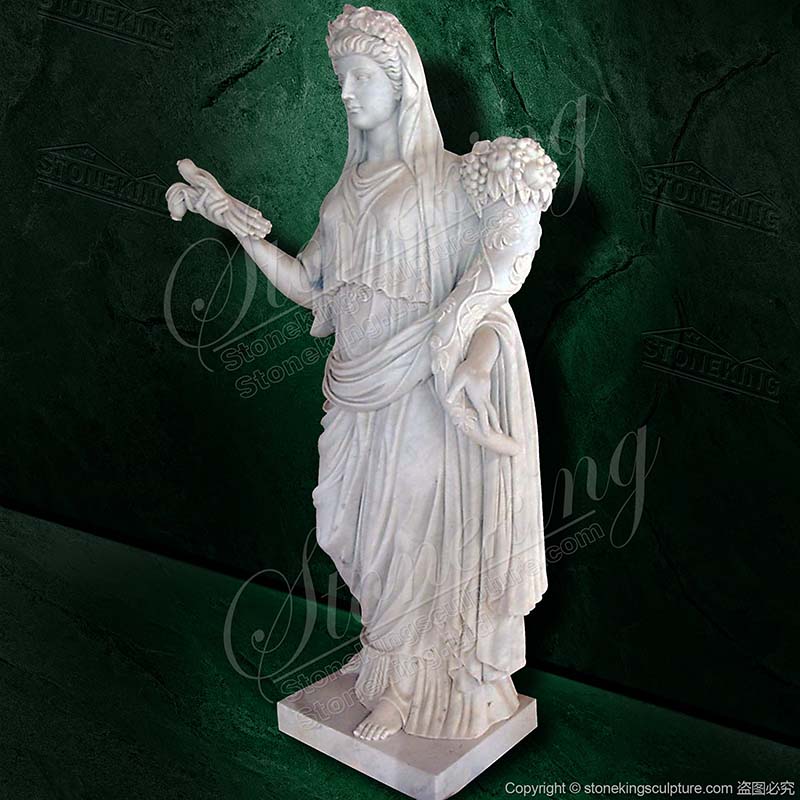 Hand Carved Life Size Marble Demeter Greek Goddess Garden Statue for Sale 