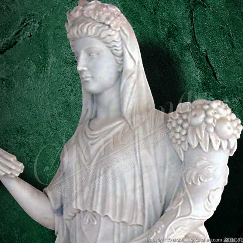 Hand Carved Life Size Marble Demeter Greek Goddess Garden Statue for Sale 