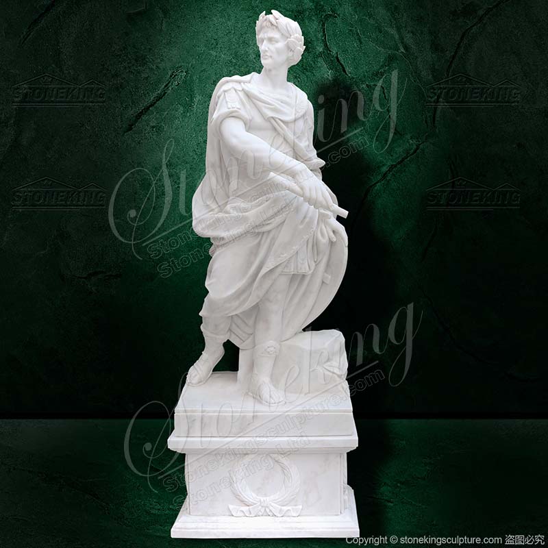 Top Quality Famous Marble Life Size Julius Caesar Statue home decor for direct supply 