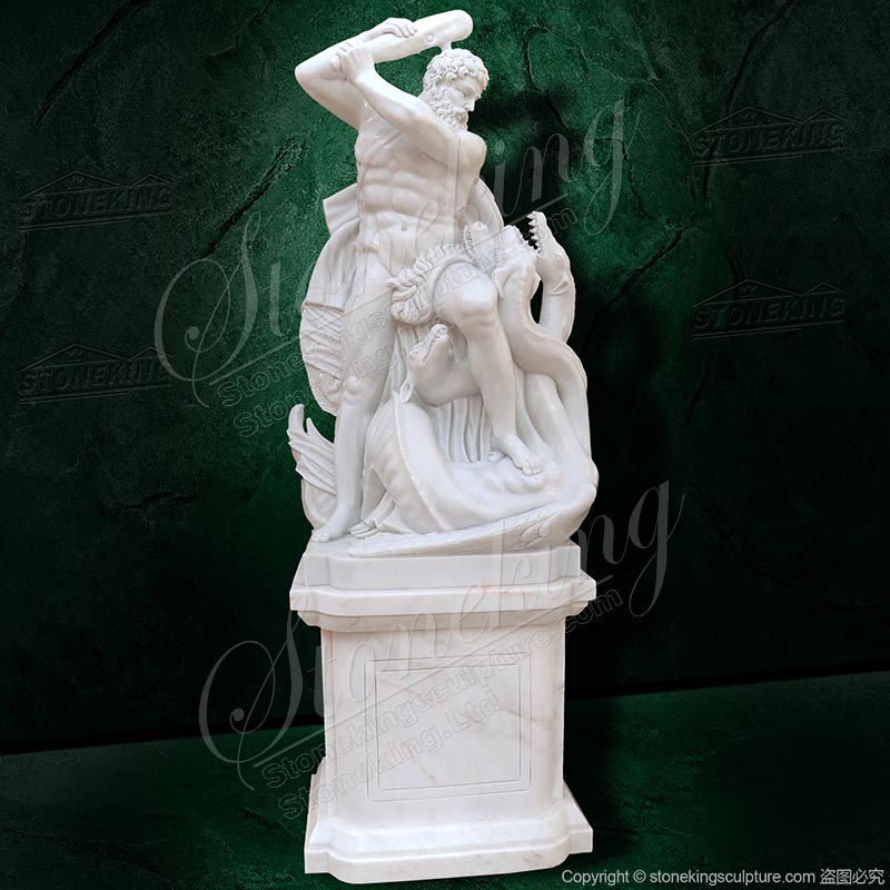 Marble Greek Statue of Hercules fighting with the Hydra for Outdoor Garden Decor of factory price