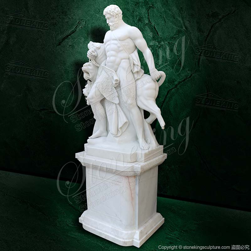 Classical Marble Greek God Statue of Hercules and Cerberus for outdoor or home decor for sale 