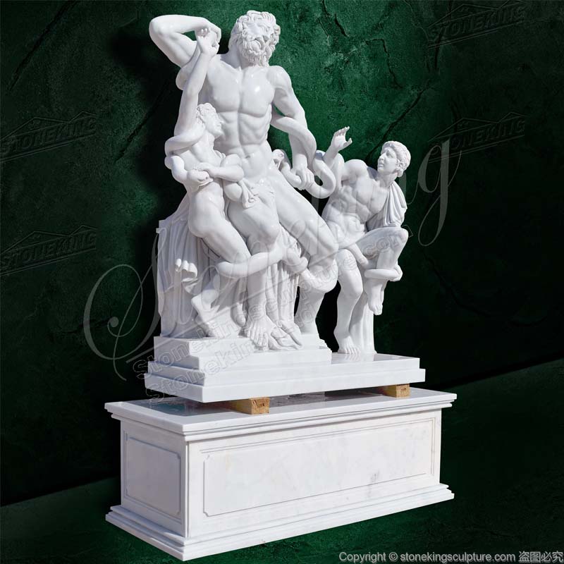 Hand Carved Classical Marble Greek Laocoon and his Sons Statue for Outdoor Decor SK-10095