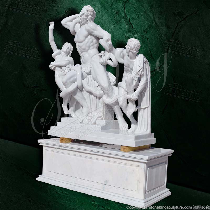 Hand Carved Classical Marble Greek Laocoon and his Sons Statue for Outdoor Decor SK-10095