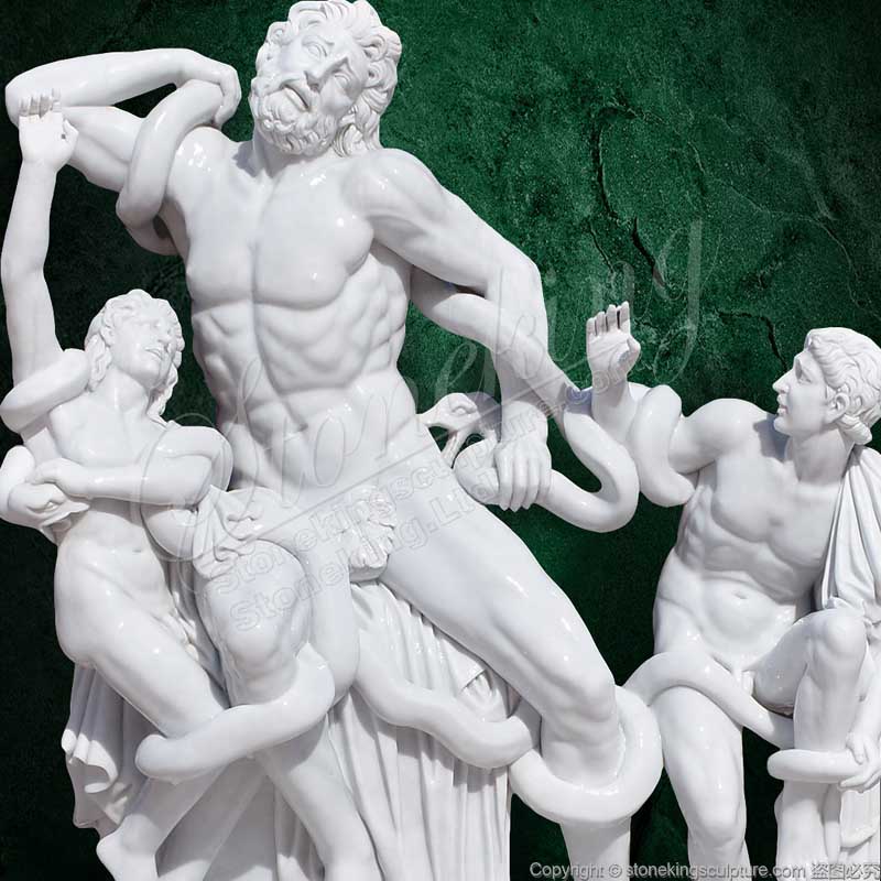 Hand Carved Classical Marble Greek Laocoon and his Sons Statue for Outdoor Decor SK-10095