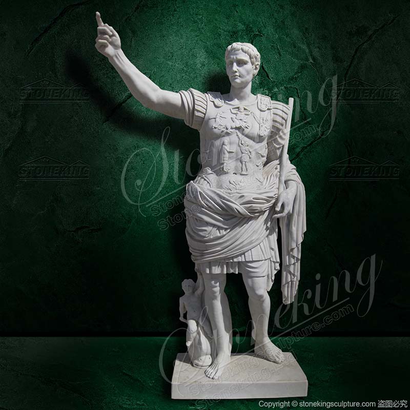 Classical Roman Emperor Augustus of Prima Porta Statue reproduction for outdoor garden decor for sale 