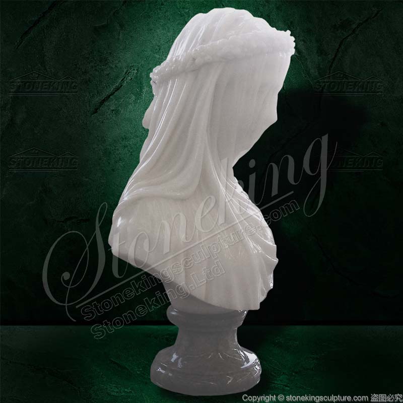 Famous White Marble Veiled Lady Statue Bust for Indoor Home decor factory supply