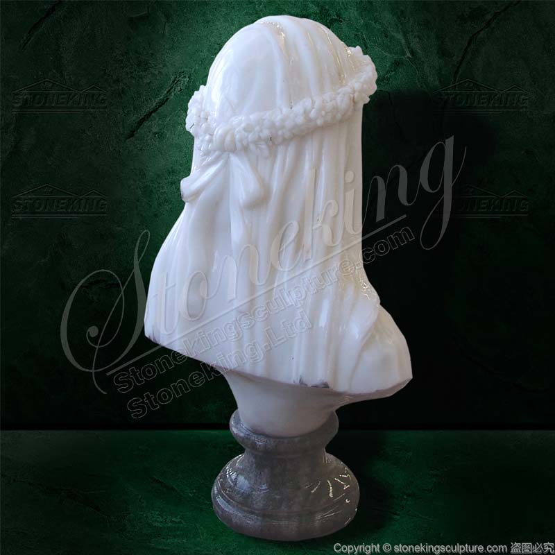 Famous White Marble Veiled Lady Statue Bust for Indoor Home decor factory supply