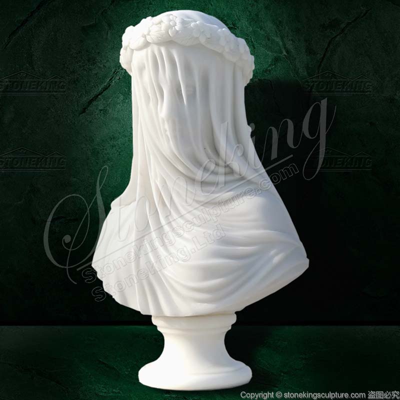 Famous White Marble Veiled Lady Statue Bust for Indoor Home decor factory supply