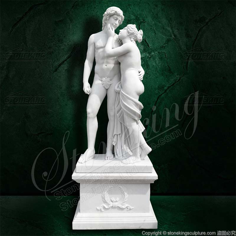 Factory Supply Classical Venus and Adonis Marble Statue for park or yard decor