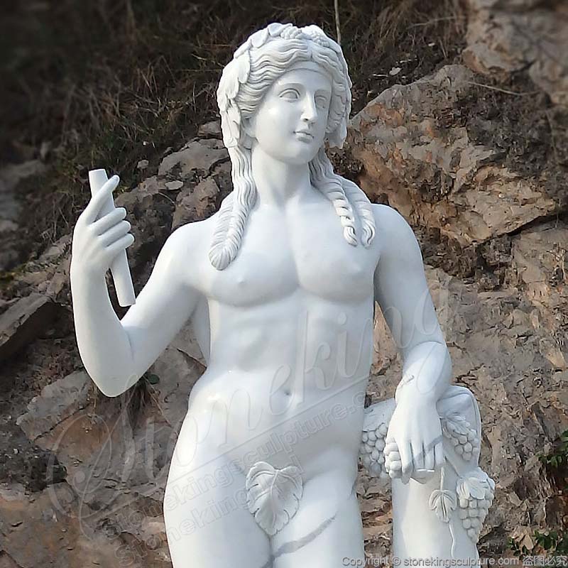 Hand Carved Greek God of Wine Dionysus Marble Statue for gardens decor 