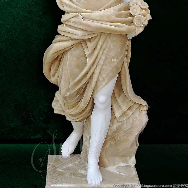 Supplier Outdoor Life Size Beige Marble Carving Female Statues for Lawn Decor and Landscape Ornaments