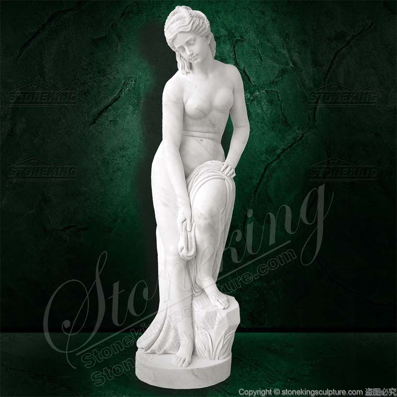 Manufacture Goddess Venus Bathing Natural Marble Statue for yard and home decor 