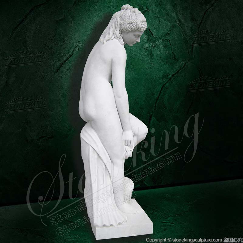 Manufacture Goddess Venus Bathing Natural Marble Statue for yard and home decor 