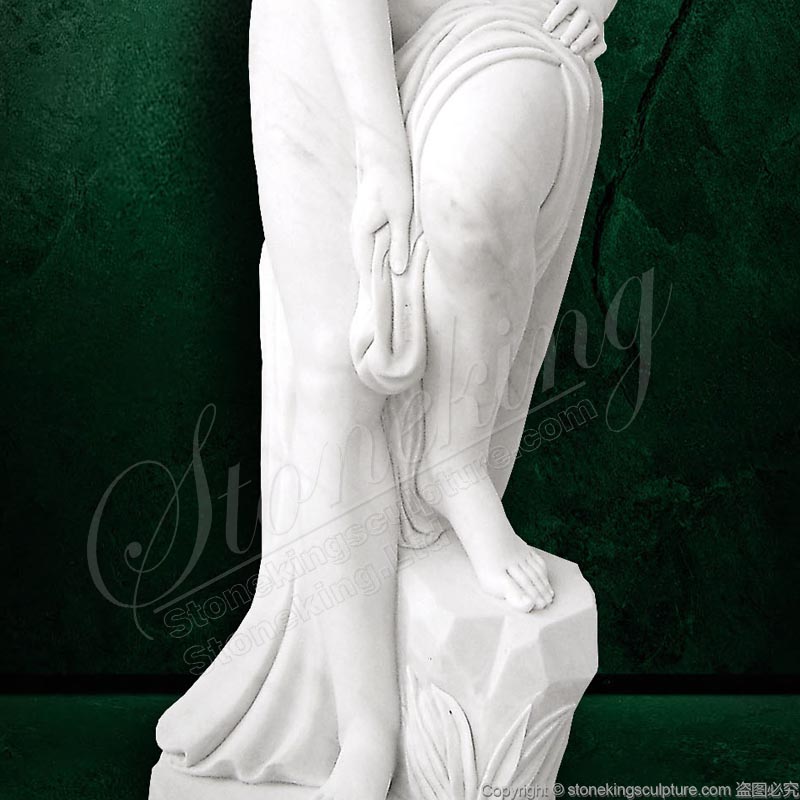 Manufacture Goddess Venus Bathing Natural Marble Statue for yard and home decor 