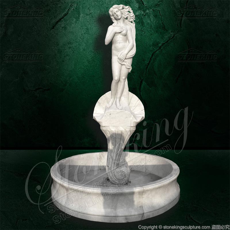 Hot Selling Birth of Venus Hand Carved White Marble Water Fountain for outdoor gardens decoration 