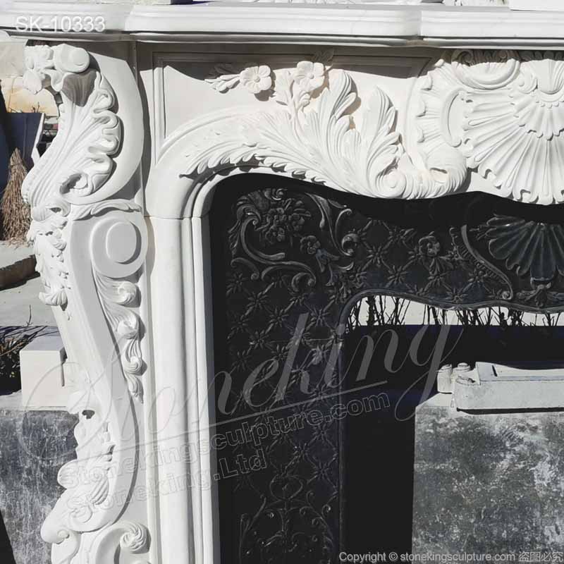 Manufacturer Solid White Marble French Country Fireplace Mantel Ideas for Interior Decoration