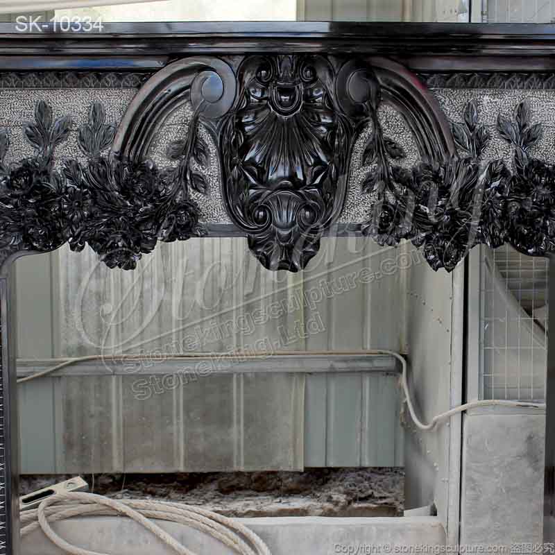 Factory Supplier Natural Marble Antique Black Fireplace Mantel Ideas for home decoration for sale 