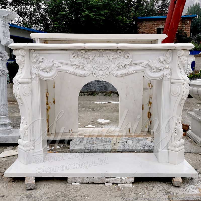  Top Quality European Style Natural White Marble Fireplace Mantelpiece Ideas for home decor for sale 