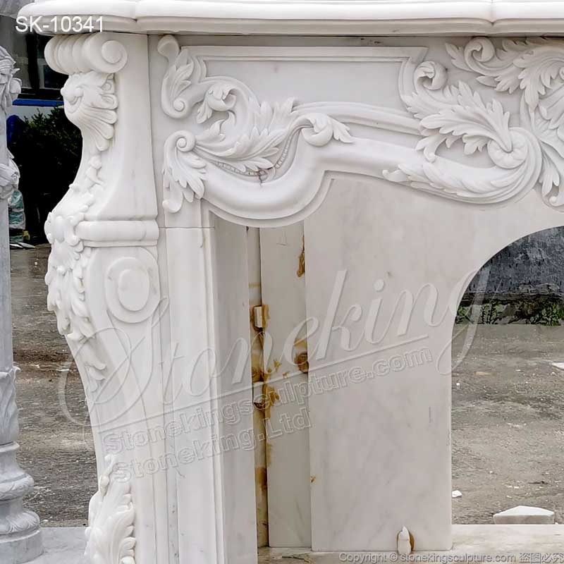  Top Quality European Style Natural White Marble Fireplace Mantelpiece Ideas for home decor for sale 