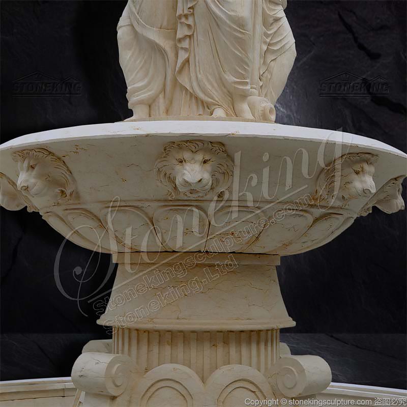 Outdoor Egyptian Beige Marble Woman Statues Water Fountain for Backyard or Patio decoration