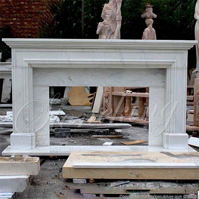 Factory Price White Marble Modern Fireplace Mantel Shelf for indoor or outdoor decoration for sale