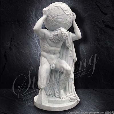 Famous Marble Greek Titan Atlas Statue Holding the World for outdoor garden decoration for sale 
