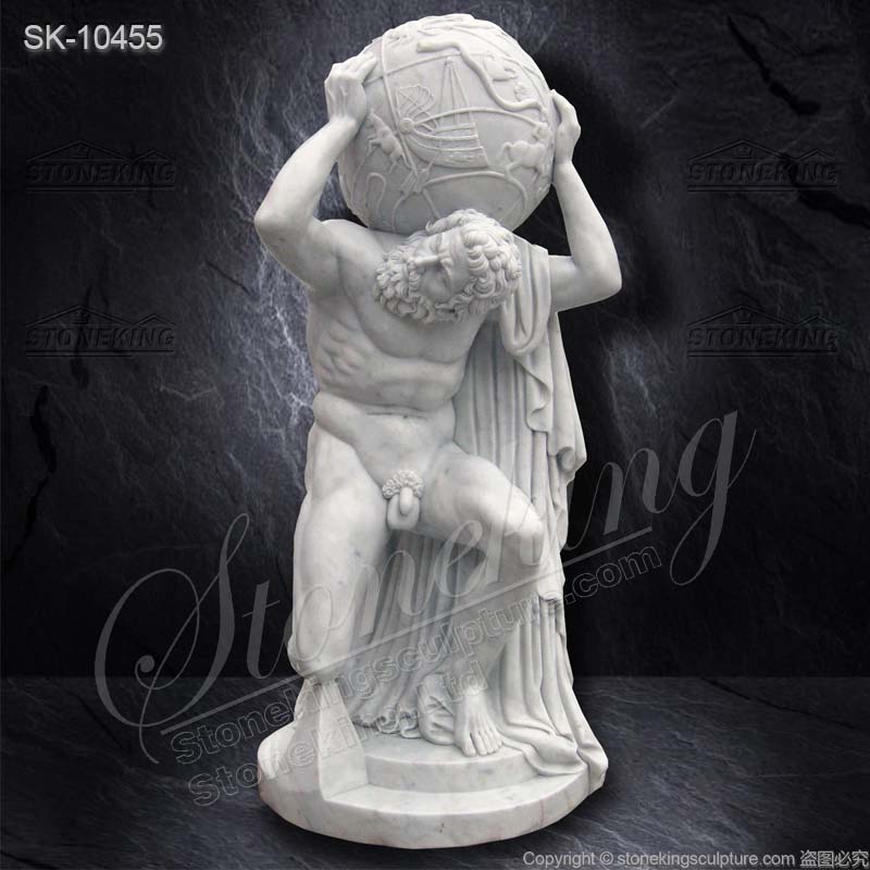 Famous Marble Greek Titan Atlas Statue Holding the World for outdoor garden decoration for sale 