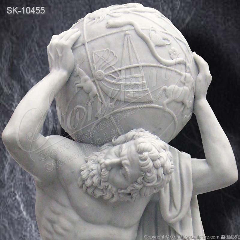 Famous Marble Greek Titan Atlas Statue Holding the World for outdoor garden decoration for sale 