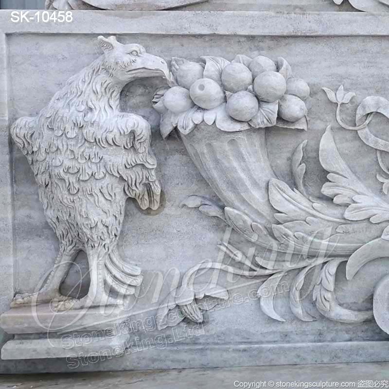 Best Hand Carved Natural Marble Antique Outdoor Garden Bench with eagles and cornucopia for sale