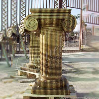Decorative Hand Carved Solid Marble Ancient Roman Ionic Pillar for interior building ornmament for sale