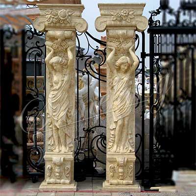 Large Decorative Building Design Caryatid Marble Roman Woman Statue Column Pillars for sale 