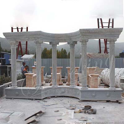Manufacturer Large Marble Outdoor Pavilion for garden or backyard decoration for sale 