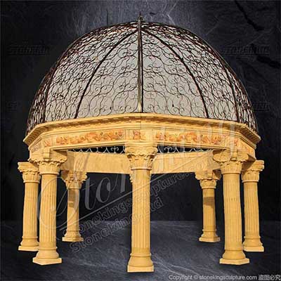 Best Outdoor Octangle Shape Extra Large Marble Wedding Gazebo with columns for sale 