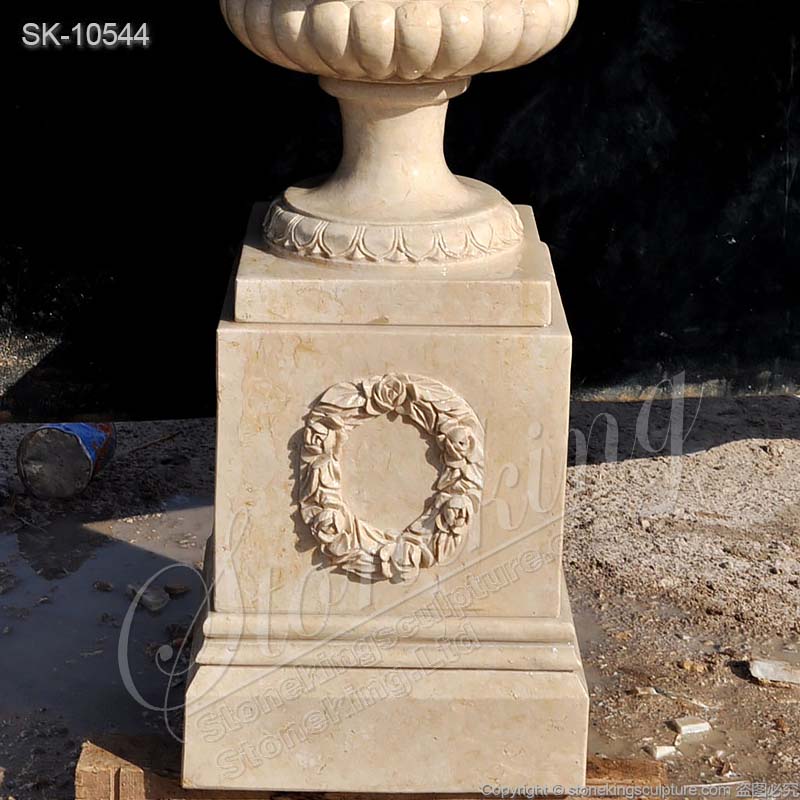 Wholesale Beautiful Natural Marble Cherub Angel Planter Garden Flower Pot for home decor 